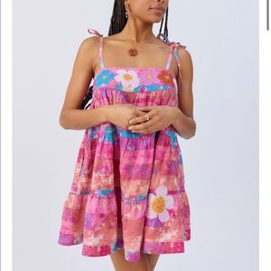 Urban Outfitters Kimchi Blue Lazy Daze Embroidered Babydoll Dress